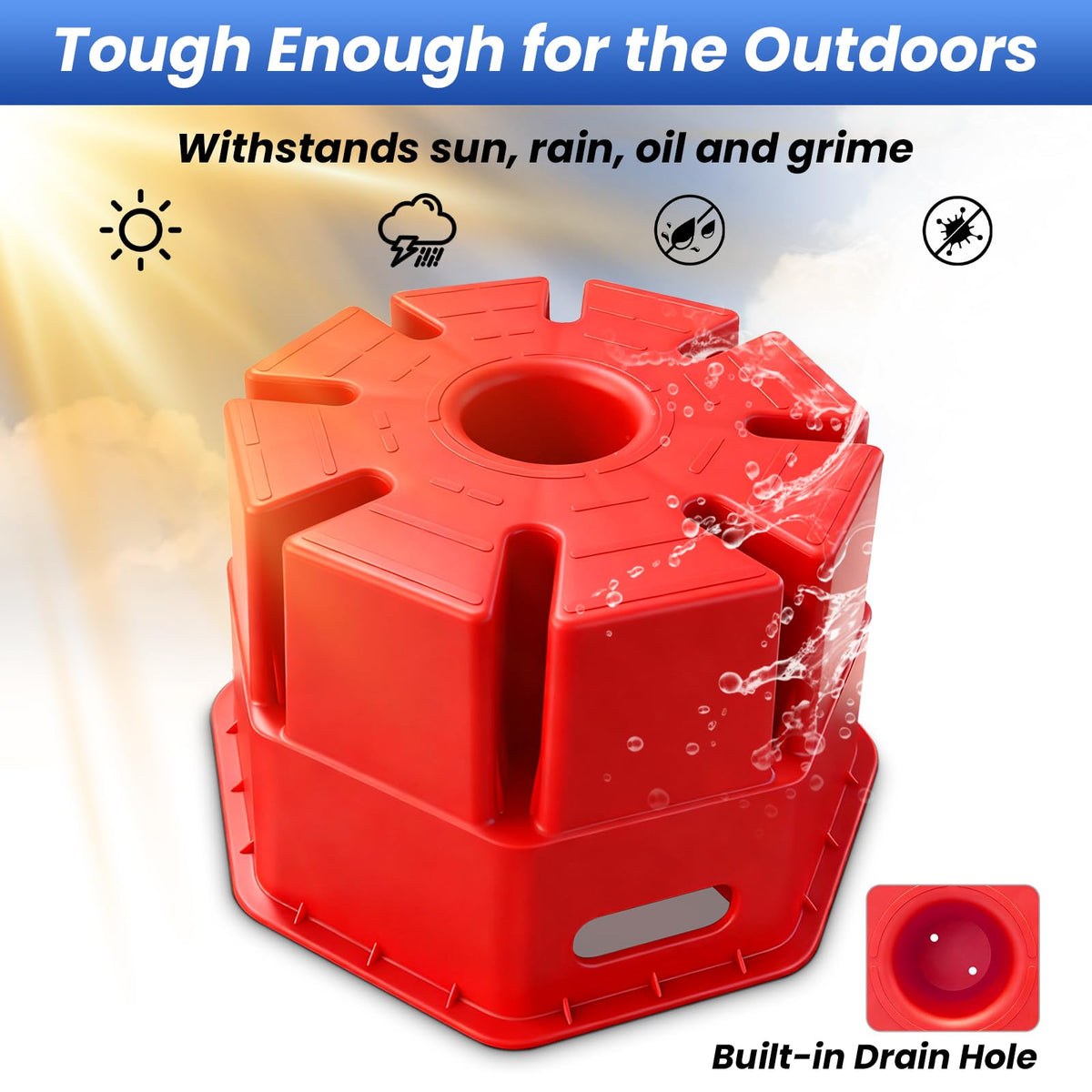 ROBLOCK supporting trailer jack at campsite for safer leveling