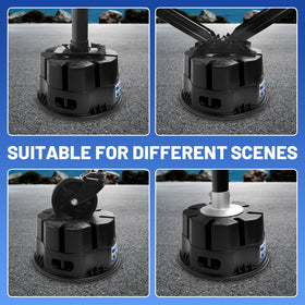 ROBLOck block under a tongue jack foot providing stable support and reduced sway
