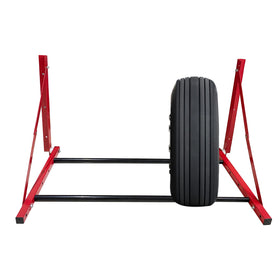 ROBLOCK mounted with four tires in garage for organized storage benefit