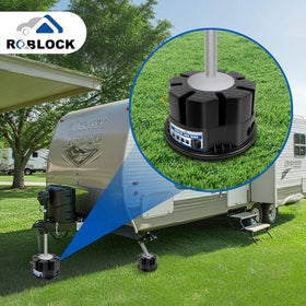 ROBLOck beside ruler showing dimensions and compact portable size