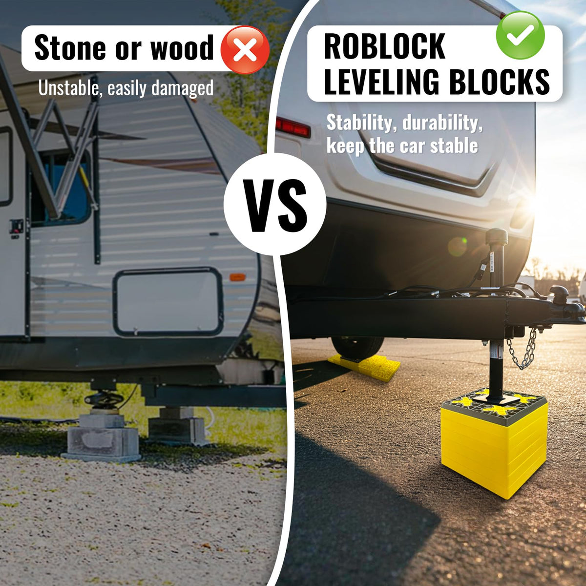 ROBLOCK size comparison with hand showing compact, portable scale