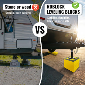 ROBLOCK size comparison with hand showing compact, portable scale