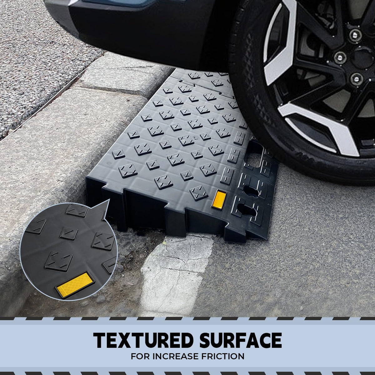 ROBLOCK ramp beside helmet showing scale and portability benefits