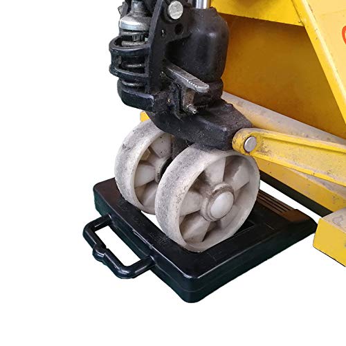 ROBLOck chock next to ruler showing 14.2 by 11.2 inch scale for size clarity