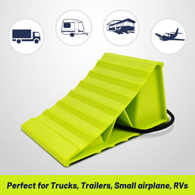 ROBLOCK stacked chocks compactly stored in camper compartment for easy transport