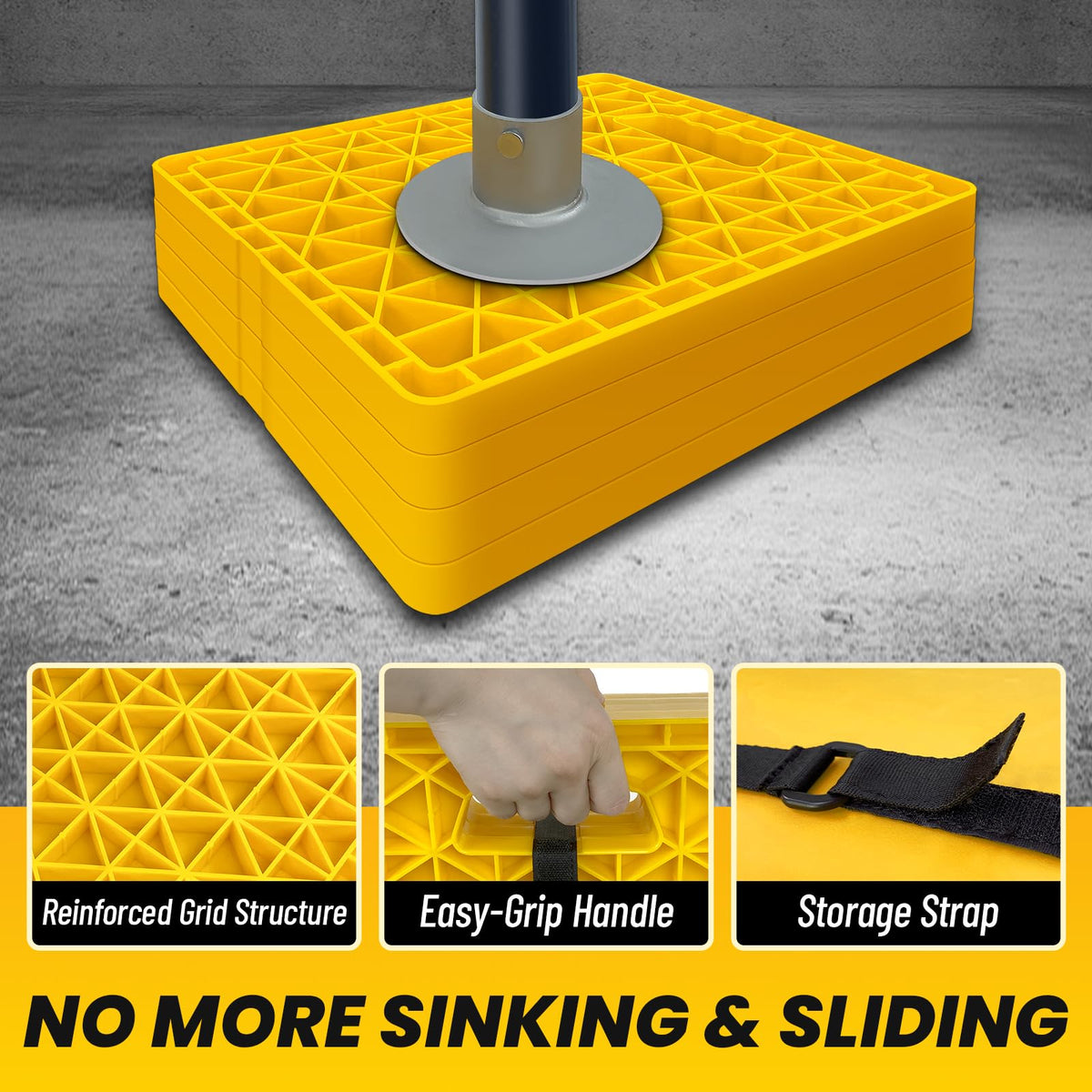 ROBLOK stacked pads illustrating added height and secure interlock