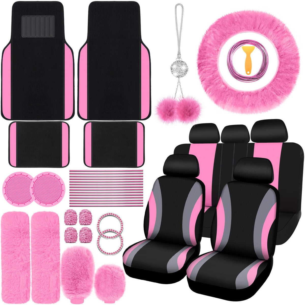 ROCEEI front seat covers shown fitted, improving cabin style and protection
