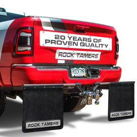 Rock Tamers front hub installed on 2" hitch showing secure mounting benefit