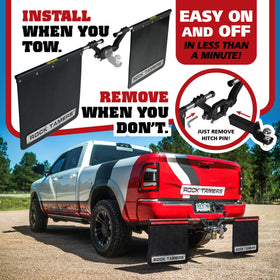 Rock Tamers profile on a 2" ball mount showing no-drill installation benefit