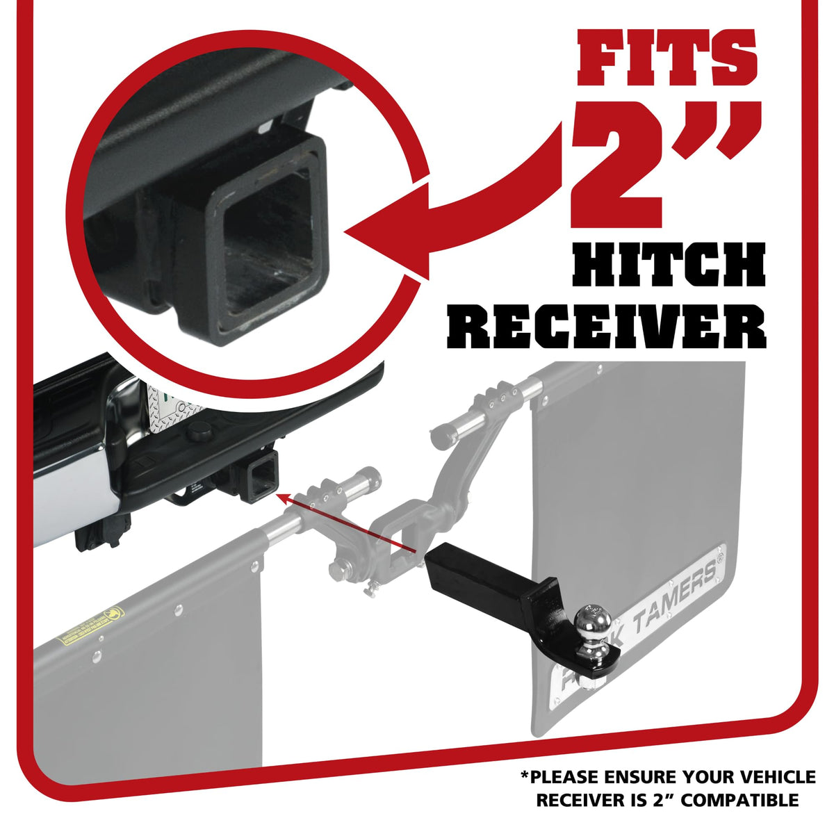 Rock Tamers full-span mudflaps deployed protecting trailer rear from spray