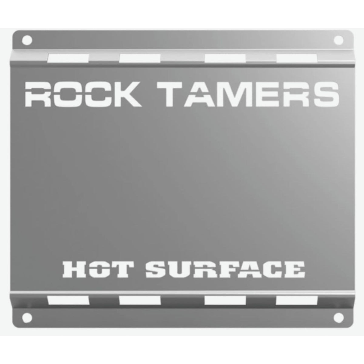 Rock Tamers front view of RT231 heat shield showing stainless protection benefit