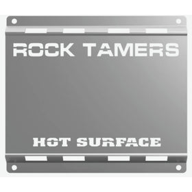 Rock Tamers front view of RT231 heat shield showing stainless protection benefit