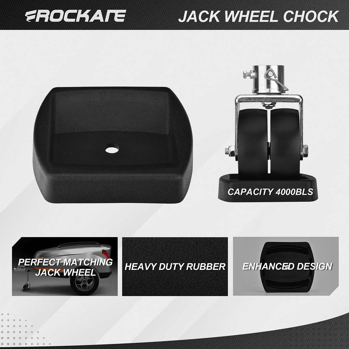 rockane rubber wheel chock top profile showing snug wheel hold for safety