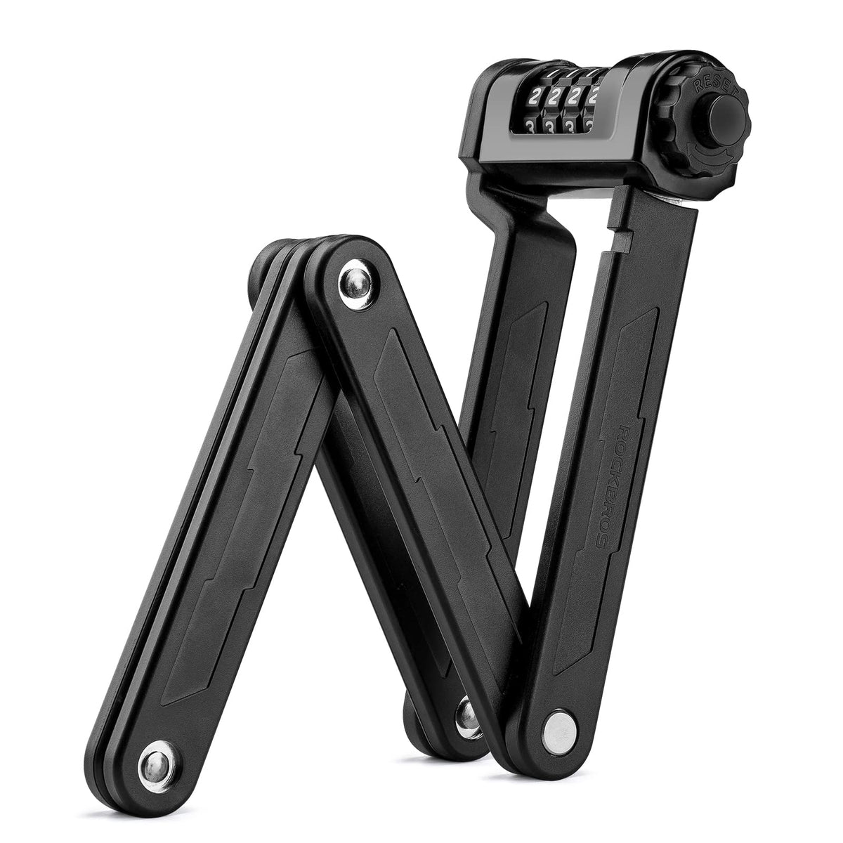 ROCKBROS front view of folded lock showing compact mount and secure design benefit