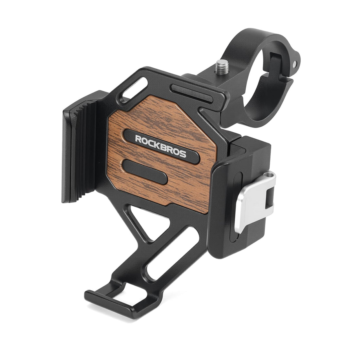 ROCKBROS front packaging showing complete bike phone mount kit and benefits