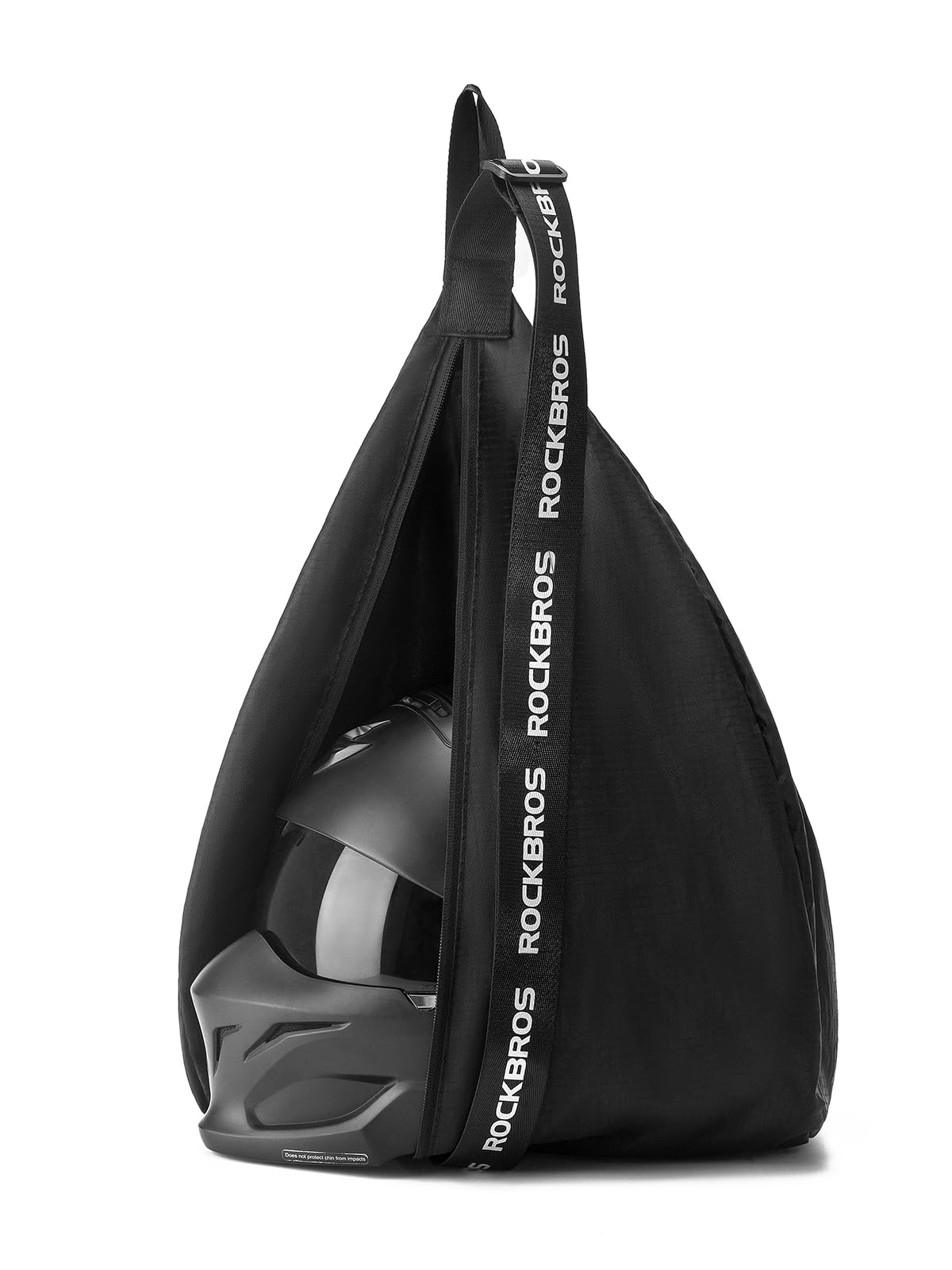ROCKBROS front view of helmet backpack showing shape and zip protection