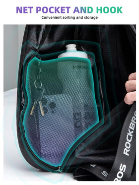 ROCKBROS side profile of backpack demonstrating slim wearable silhouette