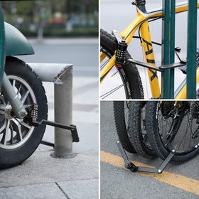 ROCKBROS lock mounted on bike frame with bracket for convenient transport benefit