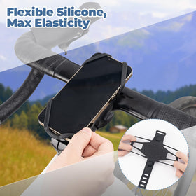 ROCKBROS mounted phone on stem displaying navigation for safer rides