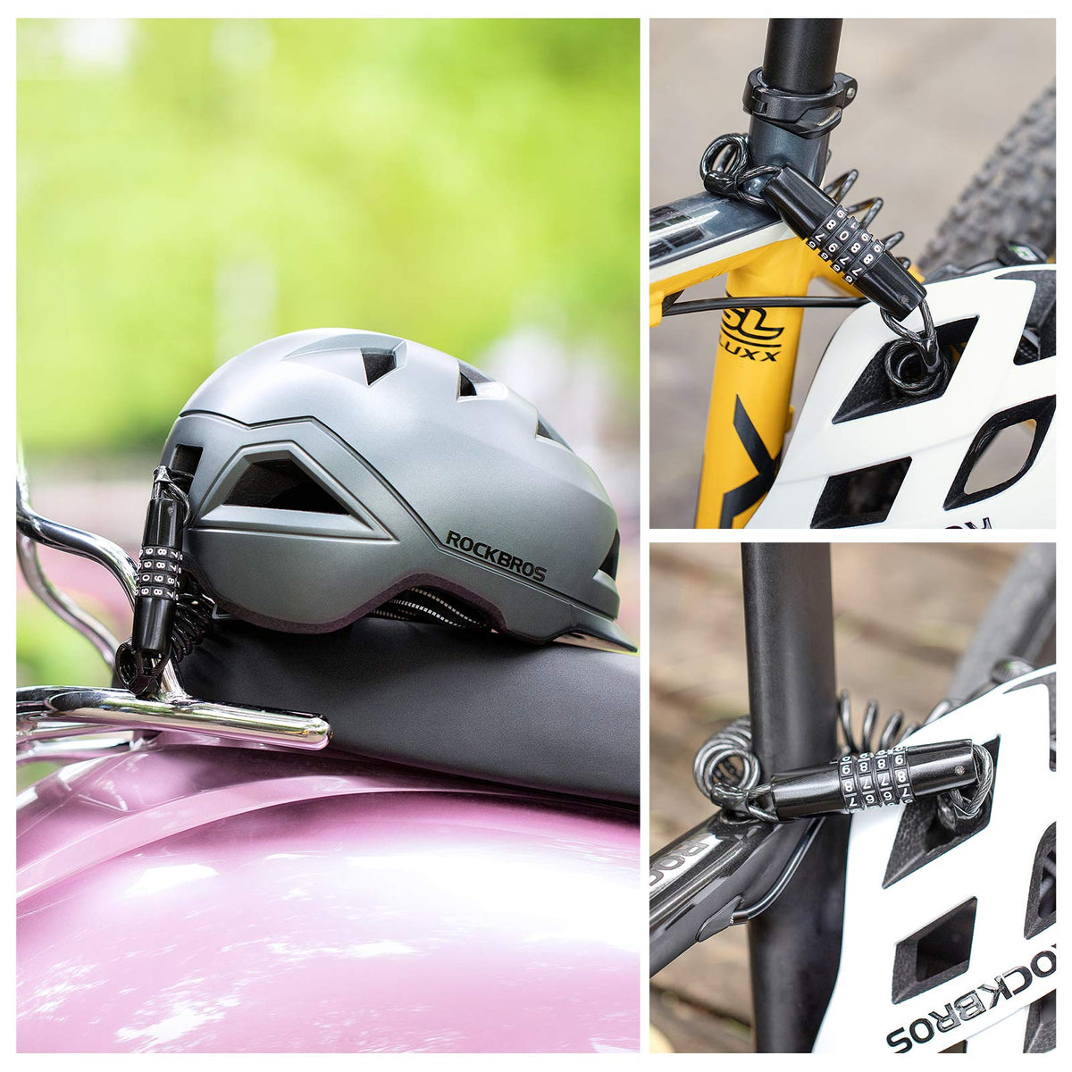 ROCKBROS two locks stowed together for sharing and double protection