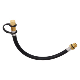 Rockheel front view showing hose and brass fitting for easy oil changes