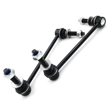 Rockplanet front sway bar link pair in retail packaging showing brand and compatibility