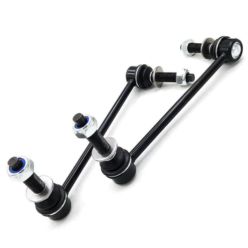 Rockplanet front sway bar link pair in retail packaging showing brand and compatibility