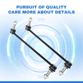 Rockplanet sway bar links on workbench with tools, visualizes easy install and professional replacement benefit