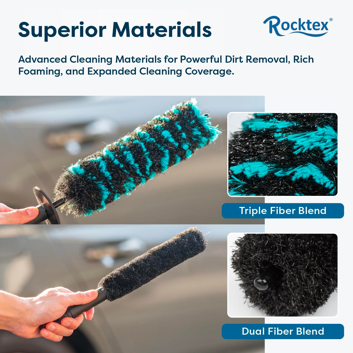 Rocktex bristles multi-fiber cross-section showing layered fibers for gentle effective scrubbing