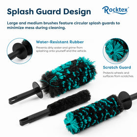 Rocktex lifestyle garage detailing setup with brushes and cleaning supplies for pro results