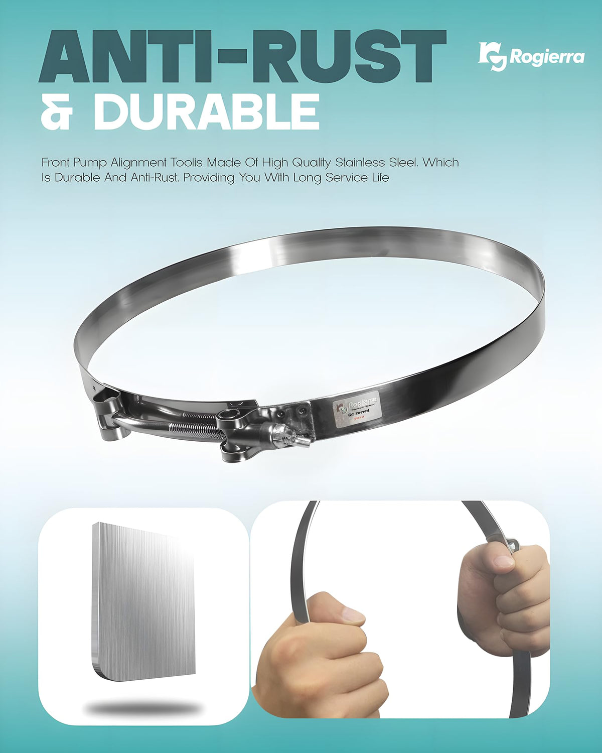 Rogierra band next to hand for scale showing compact portability benefit