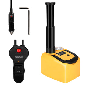 ROGTZ electric jack front view showing compact design and quick lift benefit