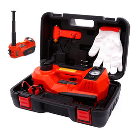ROGTZ front view of electric jack kit showing organized case and red triangle for quick roadside access, improving readiness