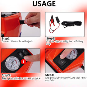 ROGTZ jack next to a hand for scale, showing compact portable size and easy storage benefit for vehicle trunks