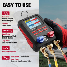 Rogvoc back hook hanging on ladder for hands-free jobsite convenience
