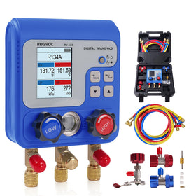 ROGVOC manifold front view showing controls and connectors for fast setup