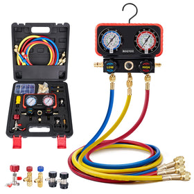 Rogvoc manifold front panel with clear gauges and quick reading benefit