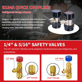 Rogvoc safety valves and can tap displayed for safe charging benefit