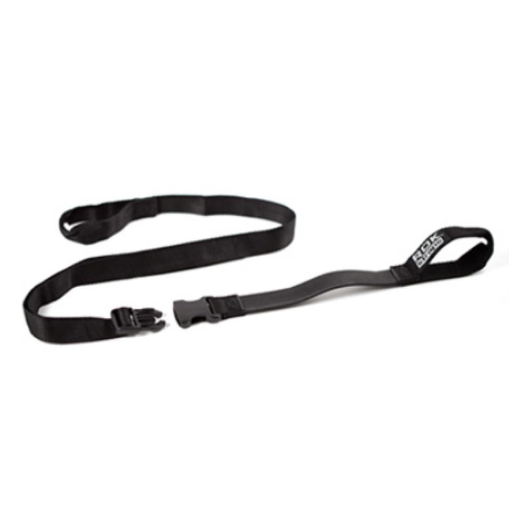 ROK Straps securing tail bag on motorcycle demonstrating stable load hold
