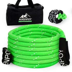 ROKENPOY front view of packaged recovery rope showing kit and benefits