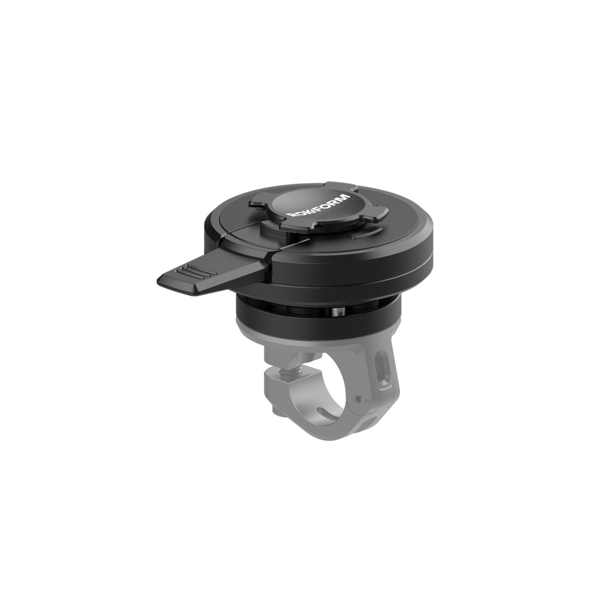 Rokform dampener next to smartphone showing size and protective fit