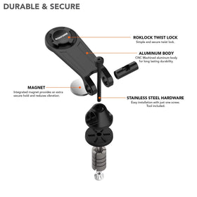 Rokform mount installed on motorcycle stem demonstrating stable use