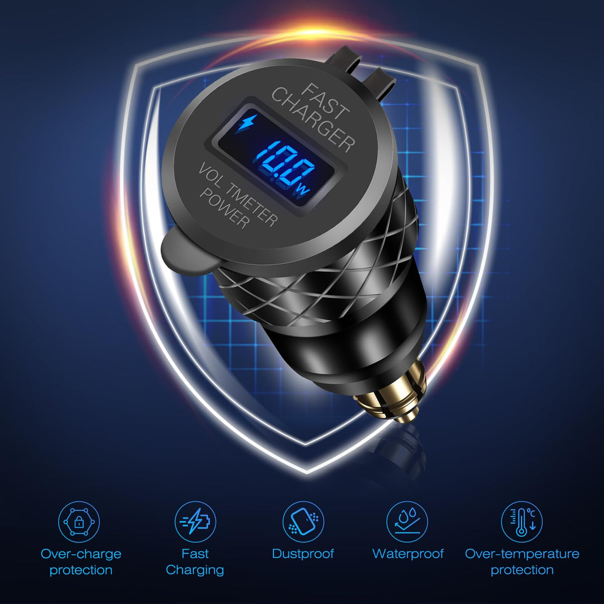 Rolokit printed label and outputs close-up, shows 45W PD and 18W QC specifications