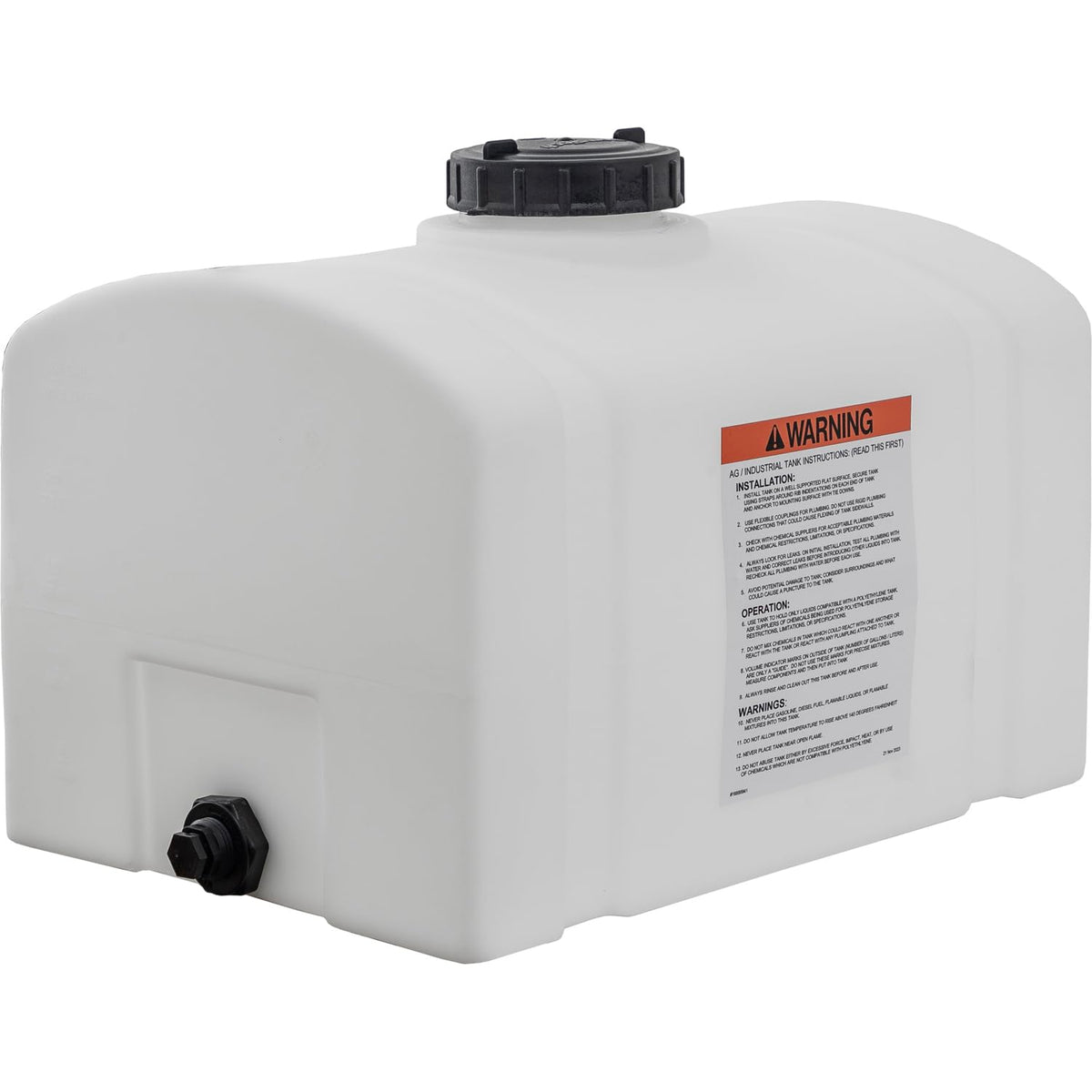 RomoTech front view of 26 gallon tank showing shape and cap, durable storage benefit