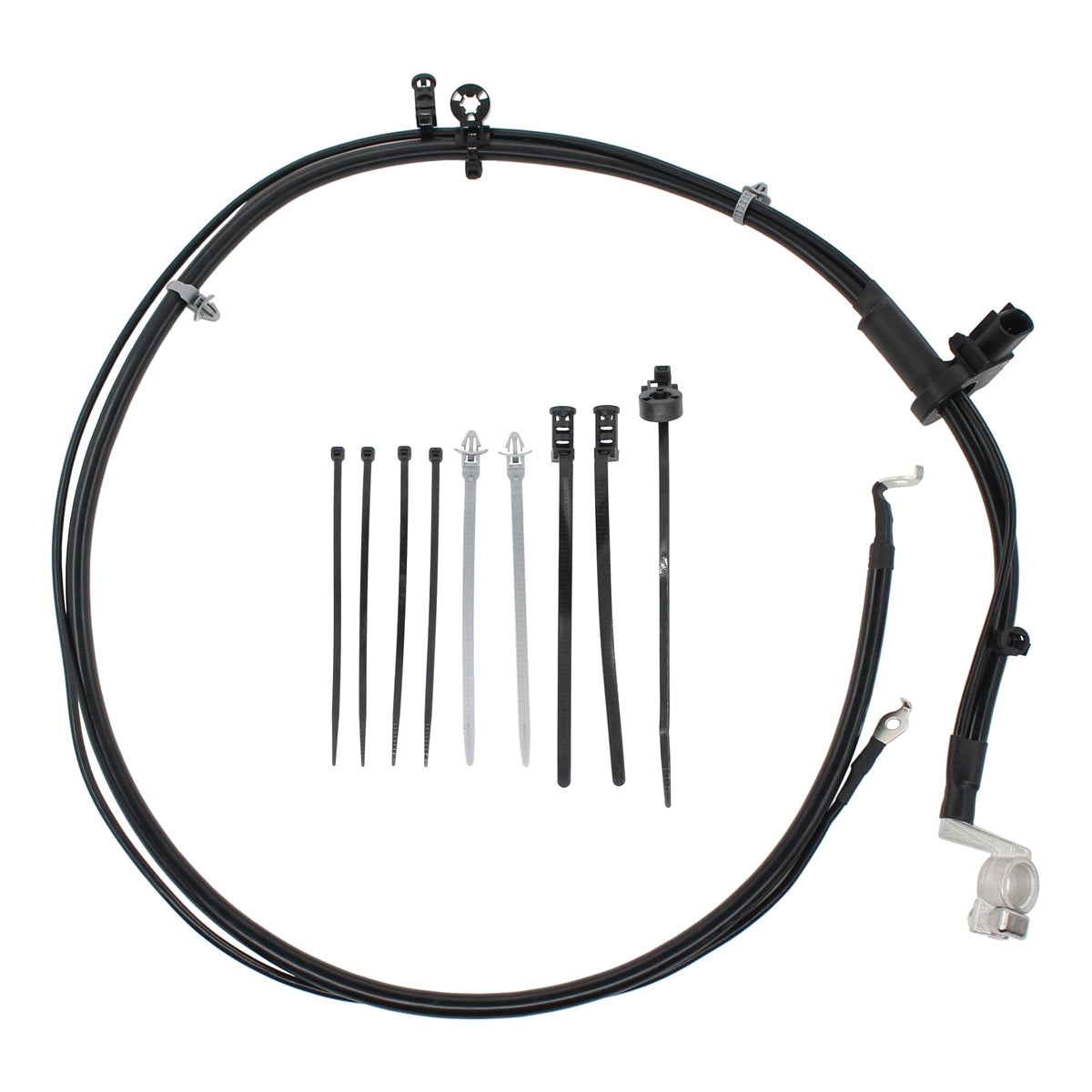 Roneeson front view of battery negative cable showing fitment and robust construction for reliable grounding
