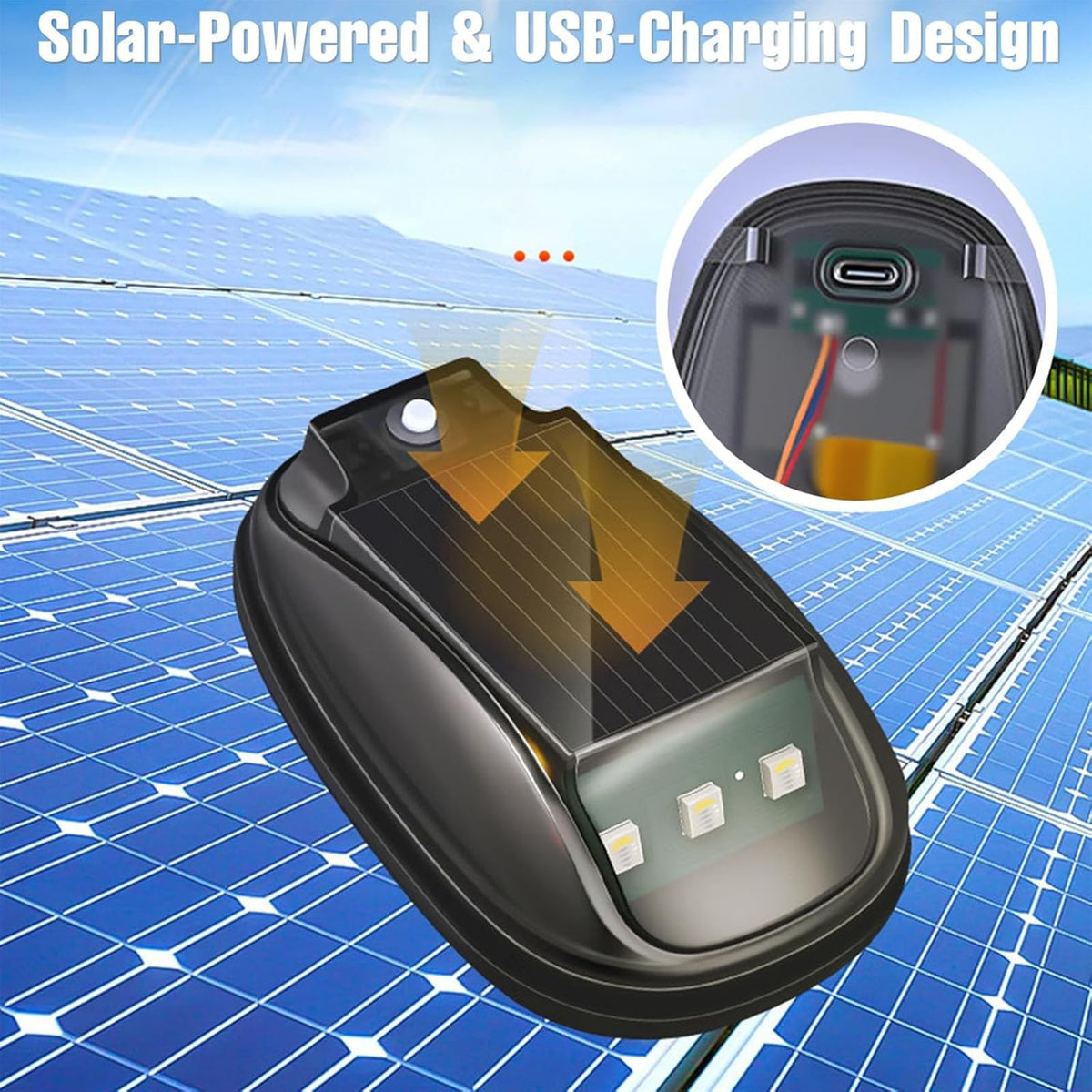 RONGGE in-use at night on vehicle roof improving night-time visibility benefit