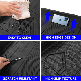 Rongtaod mat next to ruler for scale demonstrating precise 4-door fit