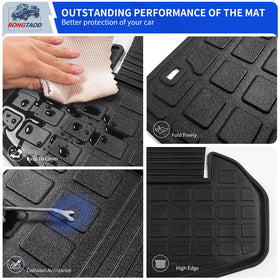 Rongtaod mat being rinsed to show easy cleaning