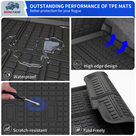 Rongtaod trunk mat with dog in cargo area protecting seats and floor