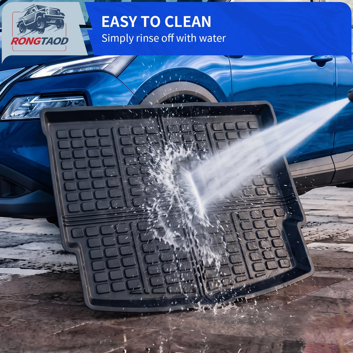 Rongtaod mat repelling spilled drink to demonstrate waterproof protection